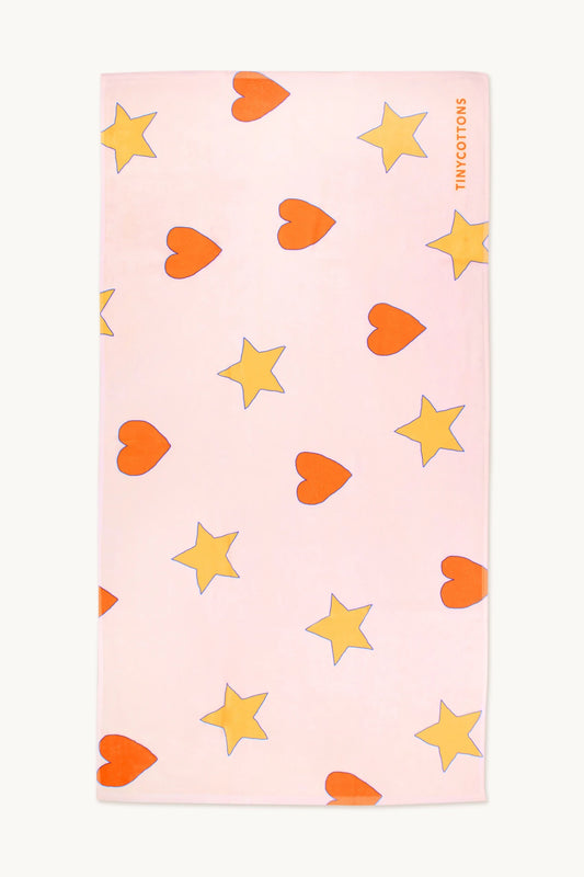 HEARTS & STARS TOWEL pastel pink
